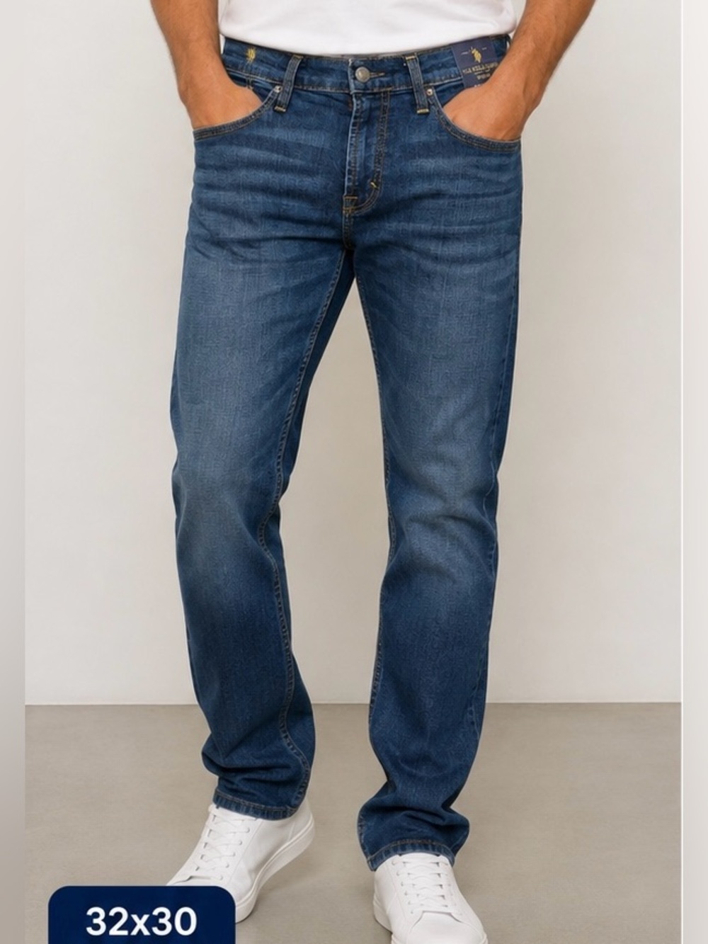 NWT U.S. Polo Assn. Men's 32x30 Dark Blue Straight Jeans